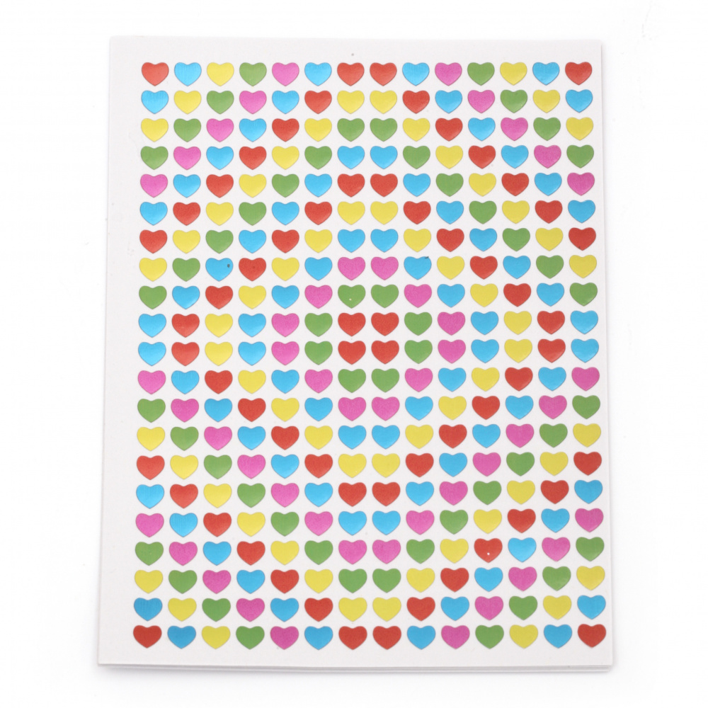 Adhesive stickers 5 mm hearts mix 10 sheets x 294 pieces