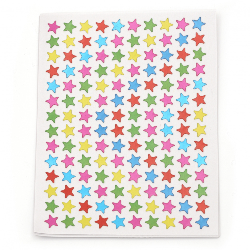 Adhesive stickers 7 mm stars mix 10 sheets x 140 pieces