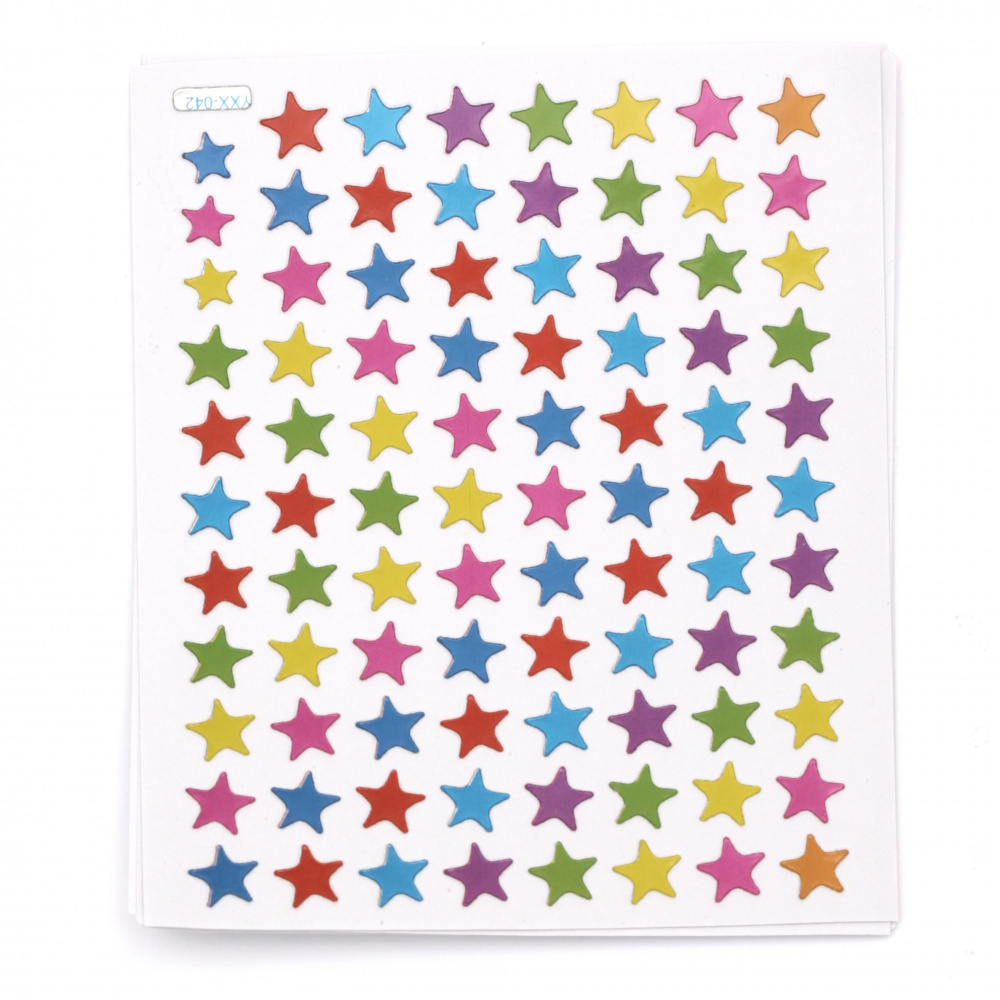 Adhesive stickers 9 mm stars mix 10 sheets x 88 pieces