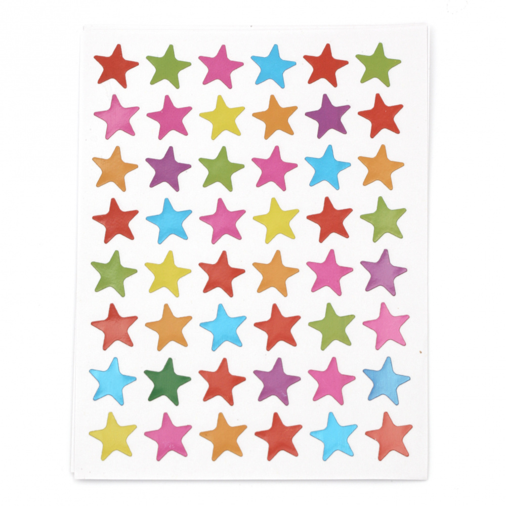 Adhesive stickers 13 mm stars mix 10 sheets x 48 pieces