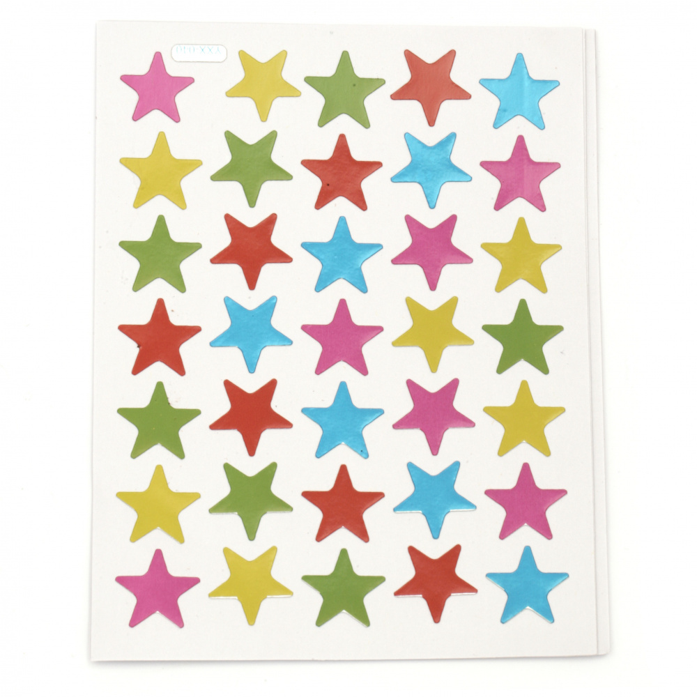 Αυτοκόλλητα αστέρια 16 mm, mix 10 φύλλα x 35 τεμάχια