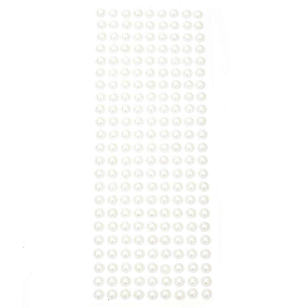 Самозалепващи перли полусфери 8 мм бели - 207 броя