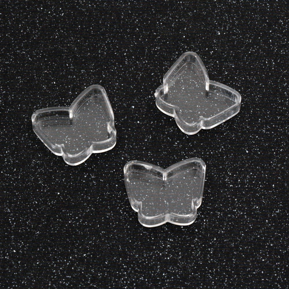 Plastic Butterfly Pendant Base, 23x18x5 mm - Set of 20 Pieces