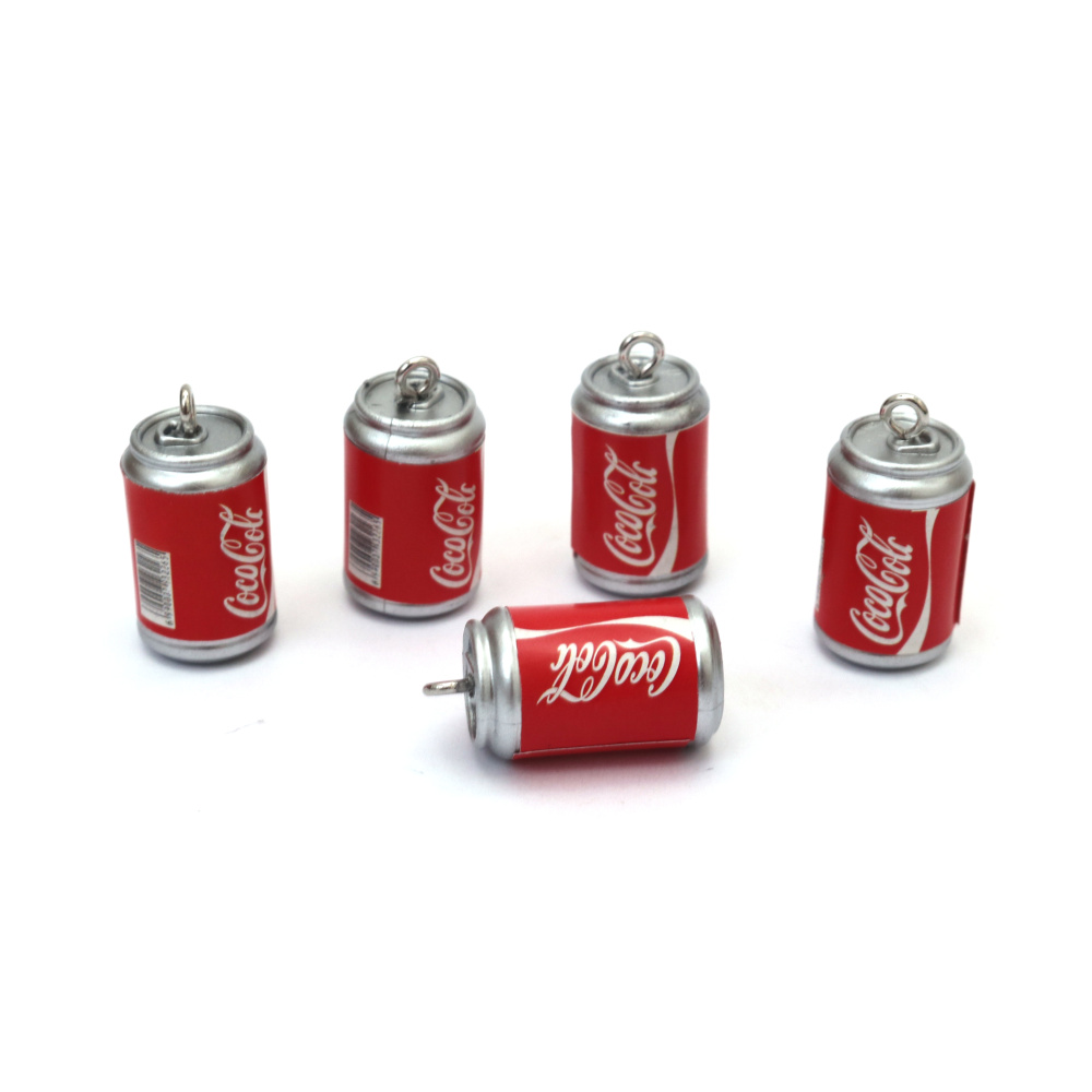 Pandantive din plastic formă de doză 12x23 mm - gaură 1,5 mm, culori roșu și alb asortate, set de 5 pentru bijuterii la modă, brelocuri și proiecte DIY distractive