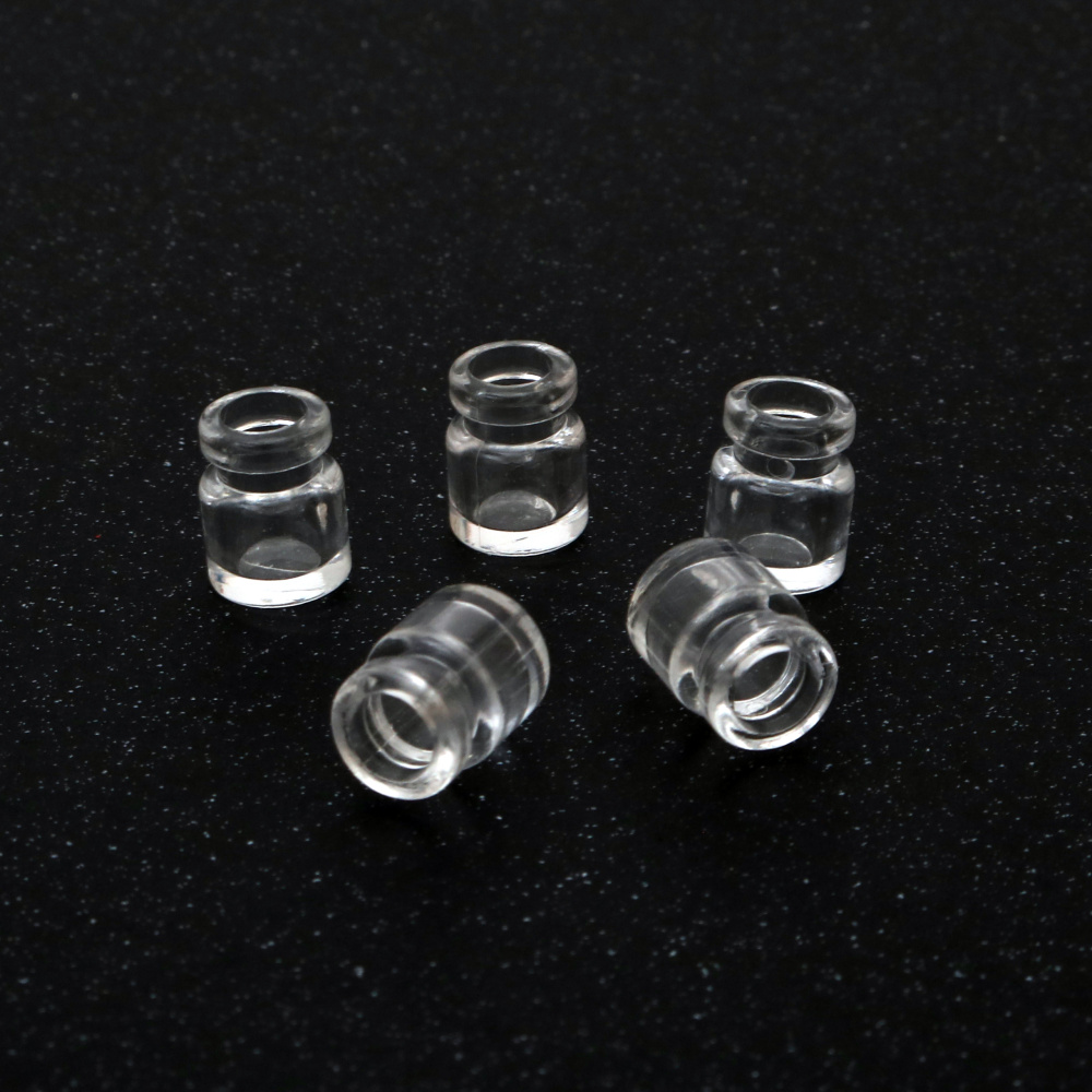 Transparent Plastic Jar for Decoration 11x14 mm Opening 6 mm - 5 Pieces