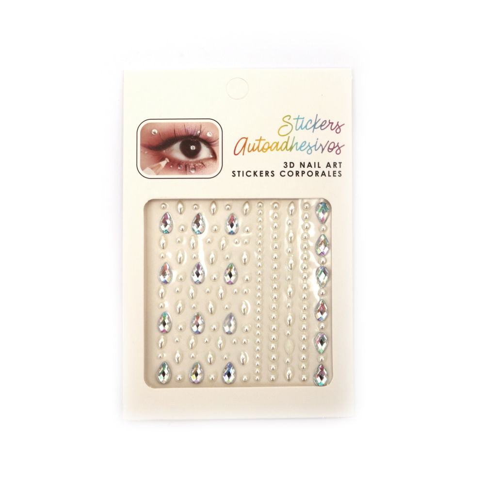 Self-adhesive Pearl Stickers, hemispheres  and acrylic stones