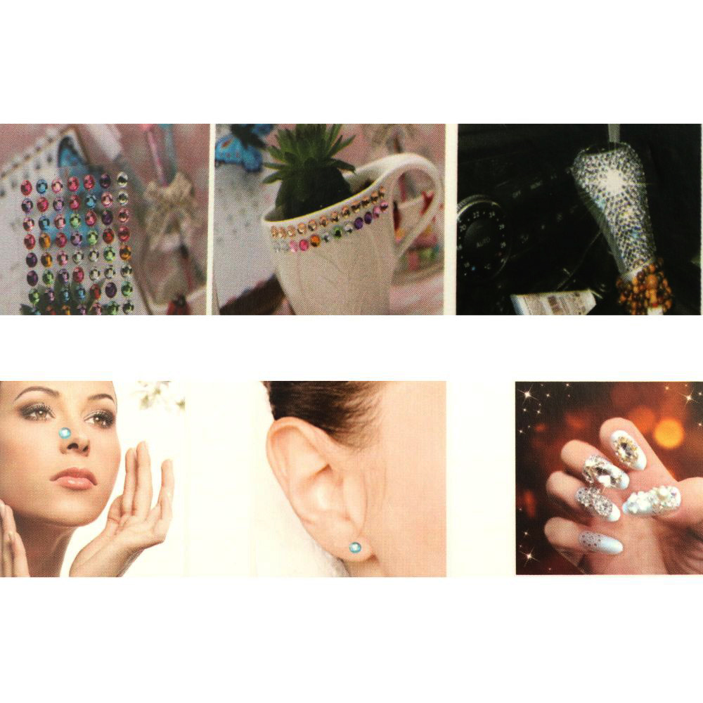 Self-adhesive acrylic stones from 3 mm to 6 mm transparent rainbow - 165 pieces