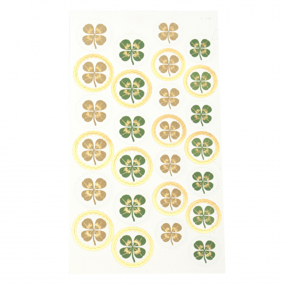 Scrapbook Paper Stickers /  Embossed Clovers - 26 pieces