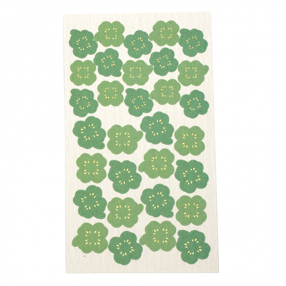 Paper Stickers for Scrapbook and  Decoration / Lucky Clovers - 31 pieces