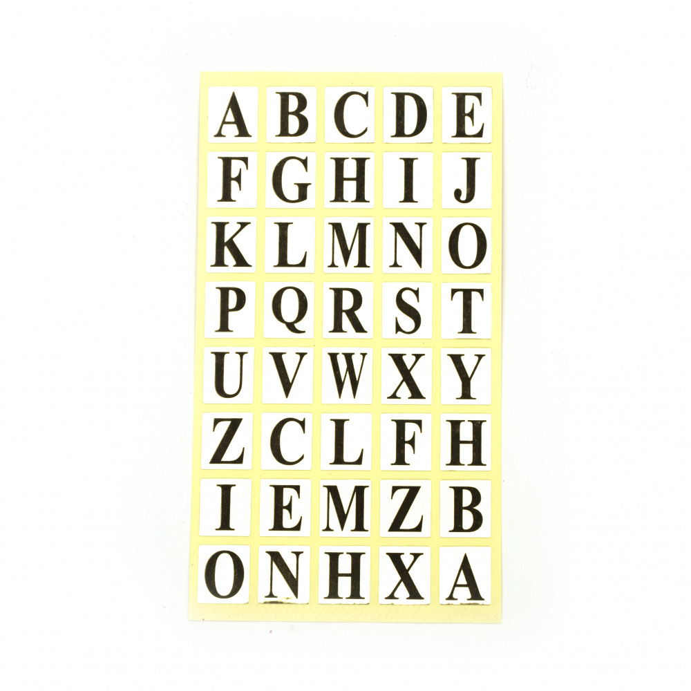 Self-adhesive Alphabet Letters Stickers, 14x15 mm, 5 sheets x 40 pieces