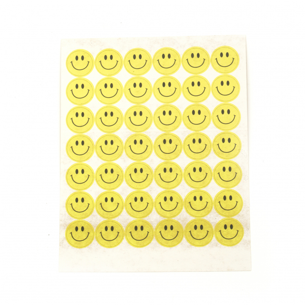 Самозалепващи стикери 15 мм усмивки 5 листа х 42 броя