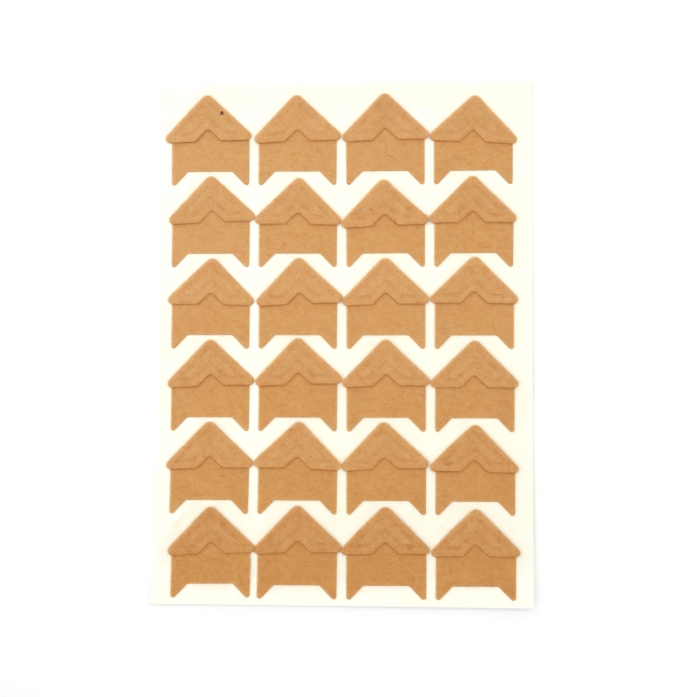Self-adhesive Acid Free Photo Corners for Pictures, Memory books & Scrapbooks, 90x125x0.3 mm,  triangle size: 21x21 mm, Color Dark Beige, 24 pieces