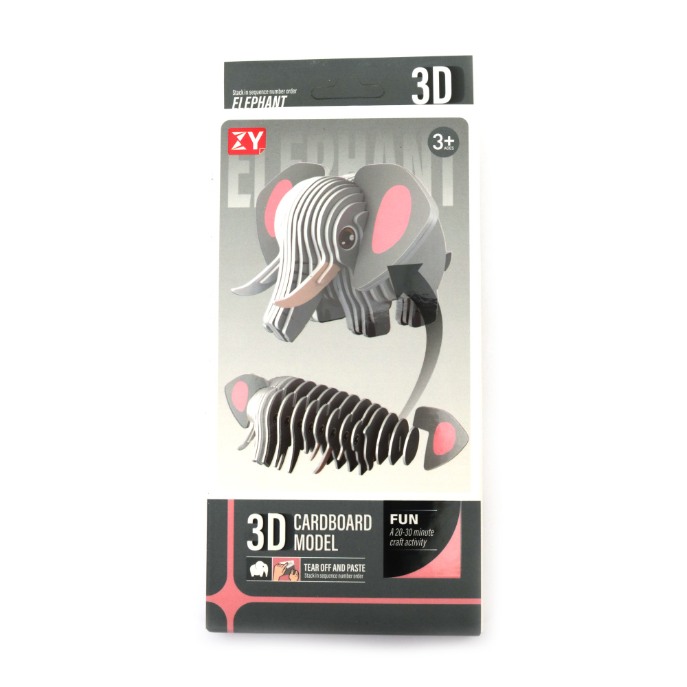 Creative 3D Cardboard Elephant Figure for Assembly – Fun Educational Craft Kit for Kids, School Projects & DIY Model Enthusiasts