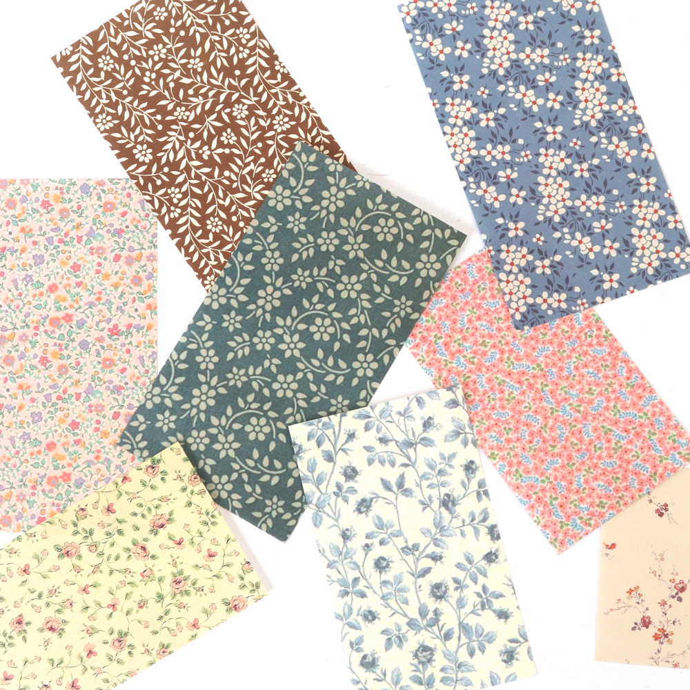 Enchanting "Cottage Garden" Scrapbooking Decorative Paper Set – Blue Floral, 60 Sheets, Beautiful Craft Paper