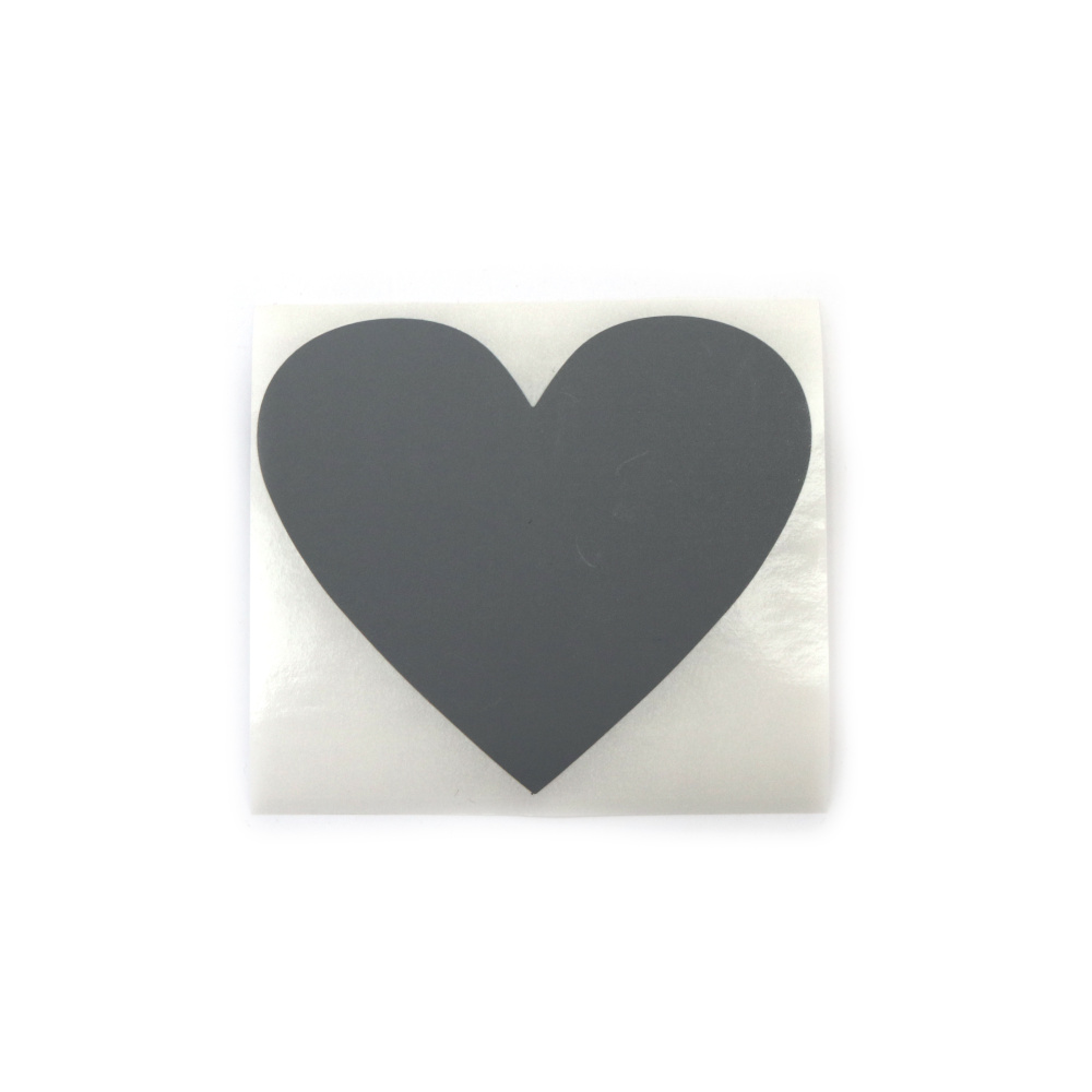 Scratch Stickers, Heart / 80x72 mm, Silver Color - 5 pieces