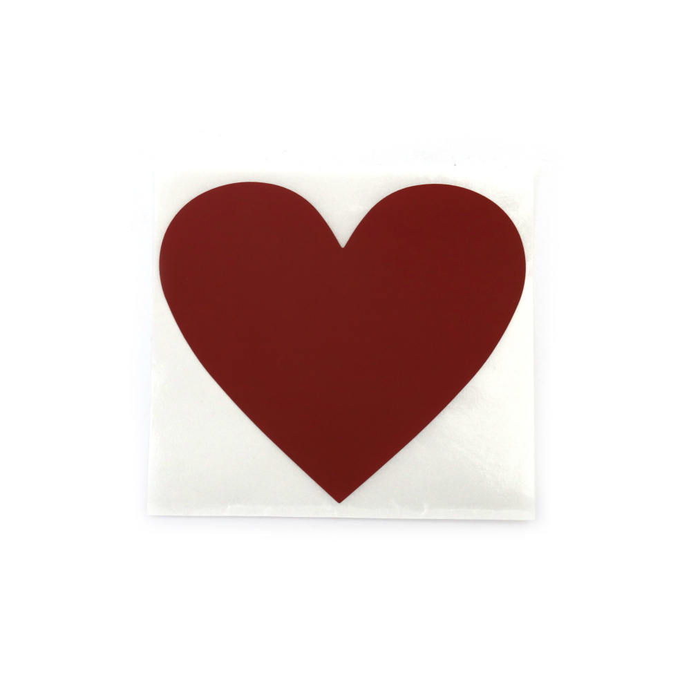 Scratch Stickers, Heart / 80x72 mm, Red Color - 5 pieces