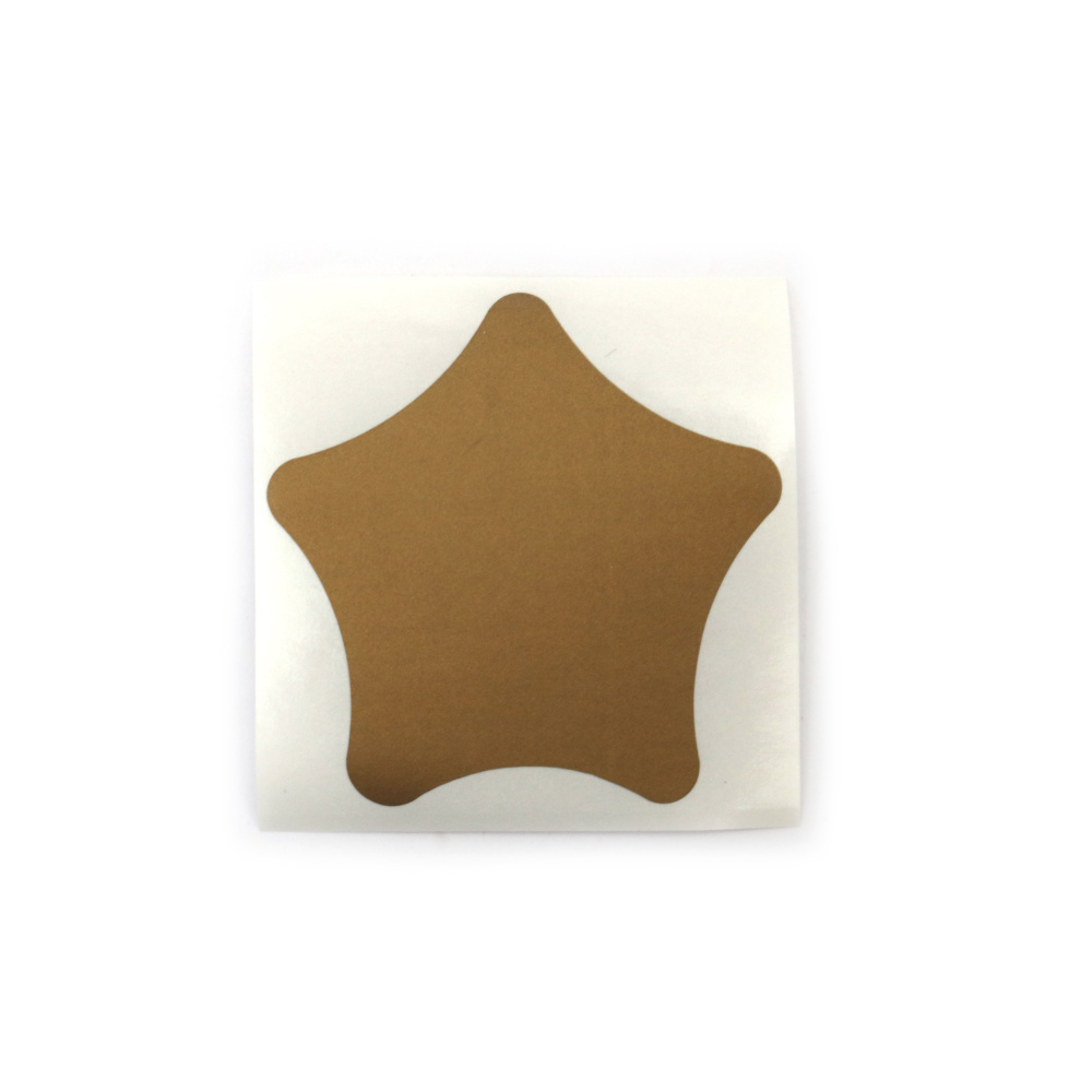 Scratch Stickers, Star / 60x60 mm,  Gold Color - 5 pieces