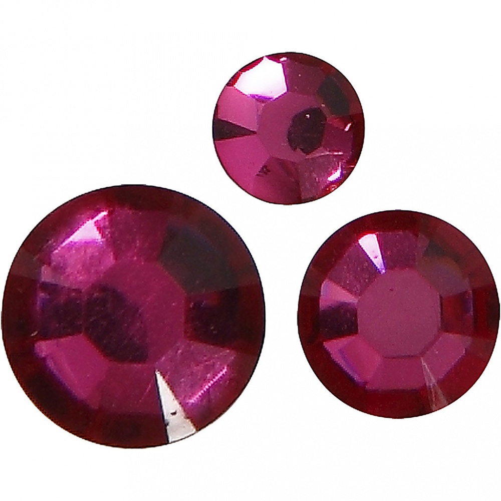 Αυτοκόλλητες ακρυλικές πέτρες από 6 mm 8 mm και 10 mm ροζ -35 κομμάτια