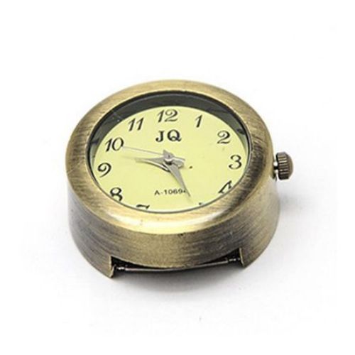 Часовник метал цвят античен бронз 28.5x26x13 мм дупка 3x15 мм
