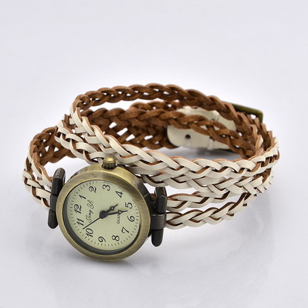 Часовник естествена кожа метал цвят античен бронз 450x11.5 мм