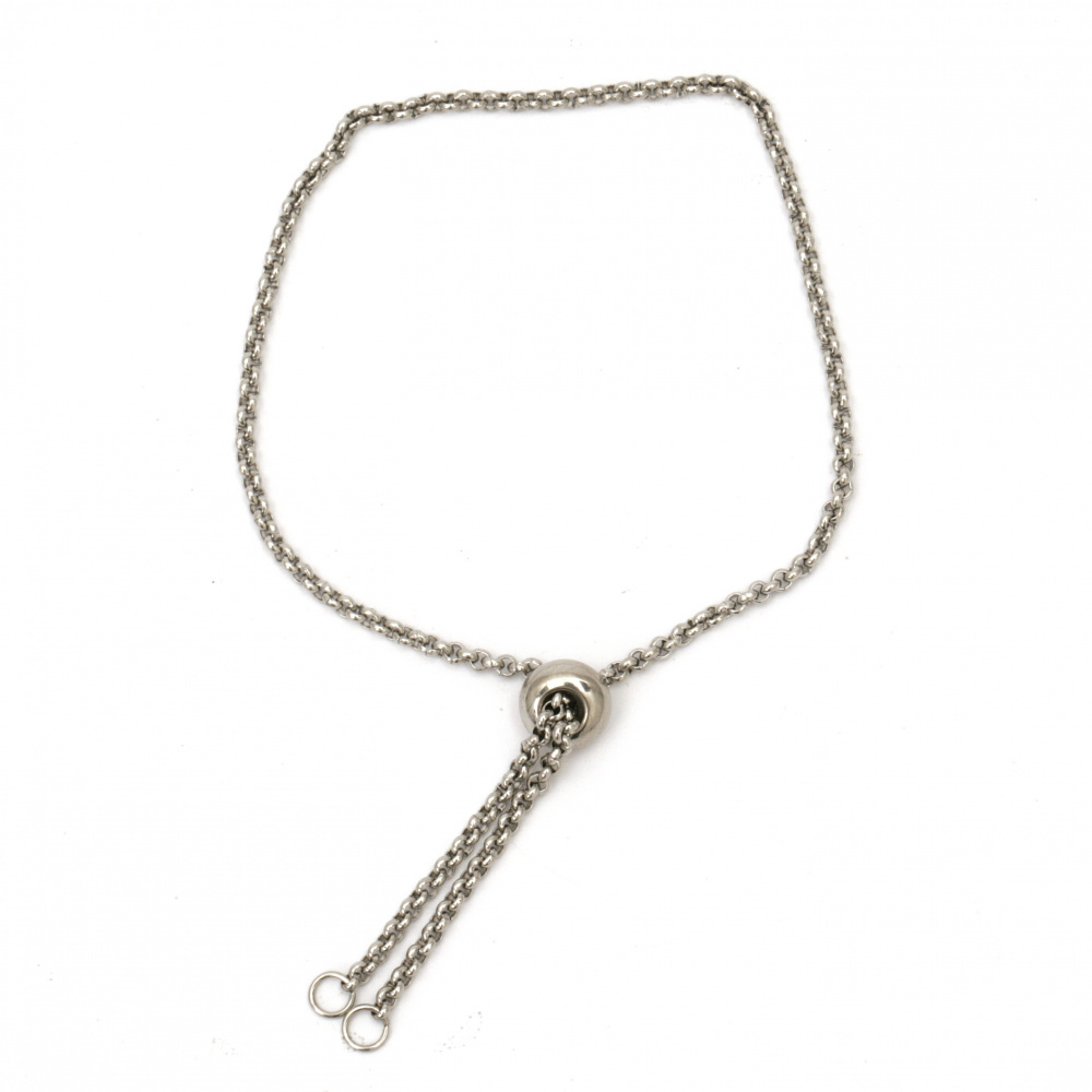 Adjustable Steel Bracelet, 2 mm, 25 cm