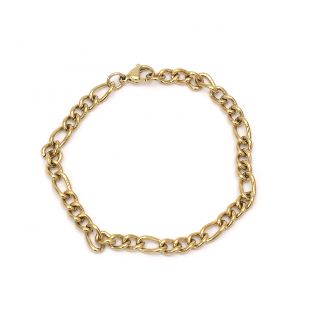 Stainless Steel Bracelet, 220x6 mm, Gold Tone