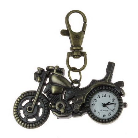 Ключодържател часовник отварящ метал цвят античен бронз 70 мм мотор