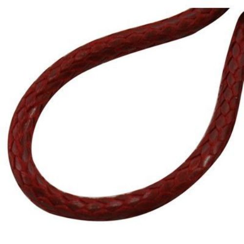 Κολιέ κορδόνι Κορέα 2 mm σκούρο κόκκινο  45 cm 