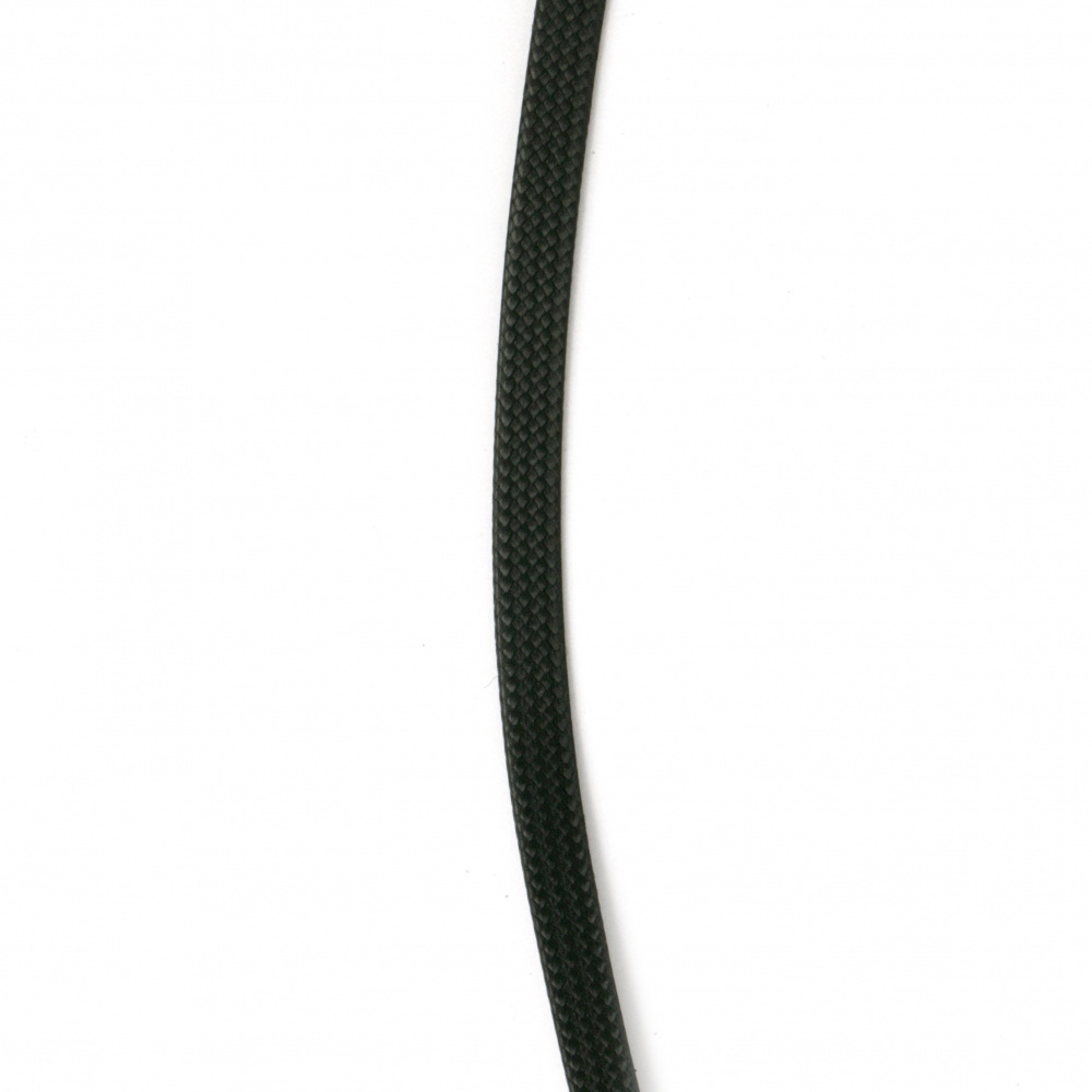 Κολιέ κορδόνι  Κορέα 4 mm 45 cm χρώμα μαύρο με κούμπωμα
