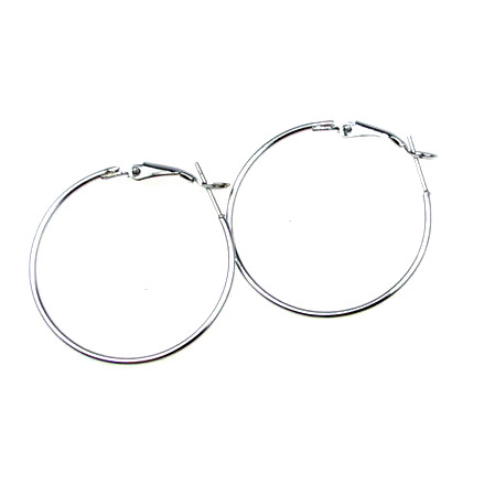 Earrings rings 35 mm color silver - 2 pieces