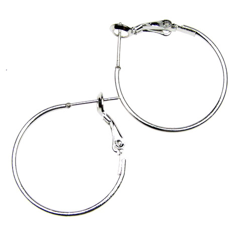 Earring ring 25 mm color silver -2 pieces
