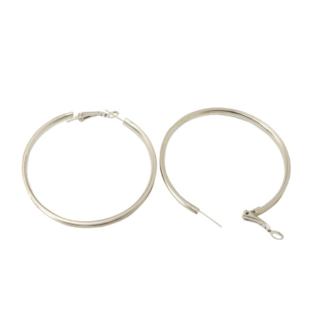 Earrings metal color white 49 mm