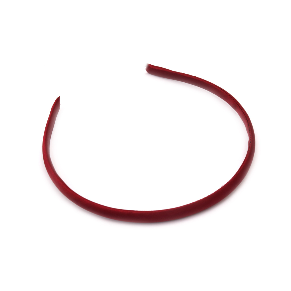 Plastic Alice Band Hairband with Textile Cover, 10 mm, Headband Color: Burgundy, Hair Accessories for Women, Teens and Kids