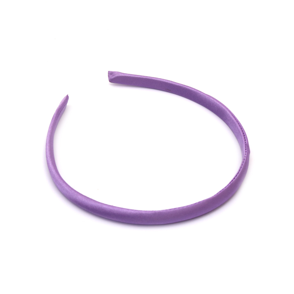 Plastic Hairband with Textile Cover, 10 mm, Color: Purple, Headband type: Alice Band, Hair Accessory for Women and Girls