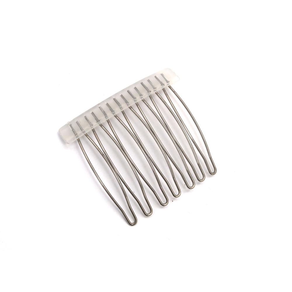 Μεταλλικό χτενάκι μαλλιών 50x44 mm ασημί χρώμα