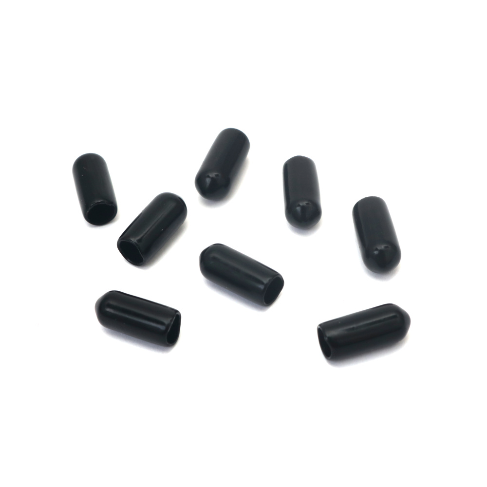 Vârf din silicon pentru tiară 7x16 mm gaură 5,5 mm culoare negru - 20 bucăți
