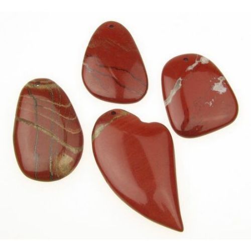 Висулка естествен камък ЯСПИС червен 45~59 мм