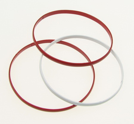 Brățară metal alb și roșu 53 mm 3in1 - 12 bucăți