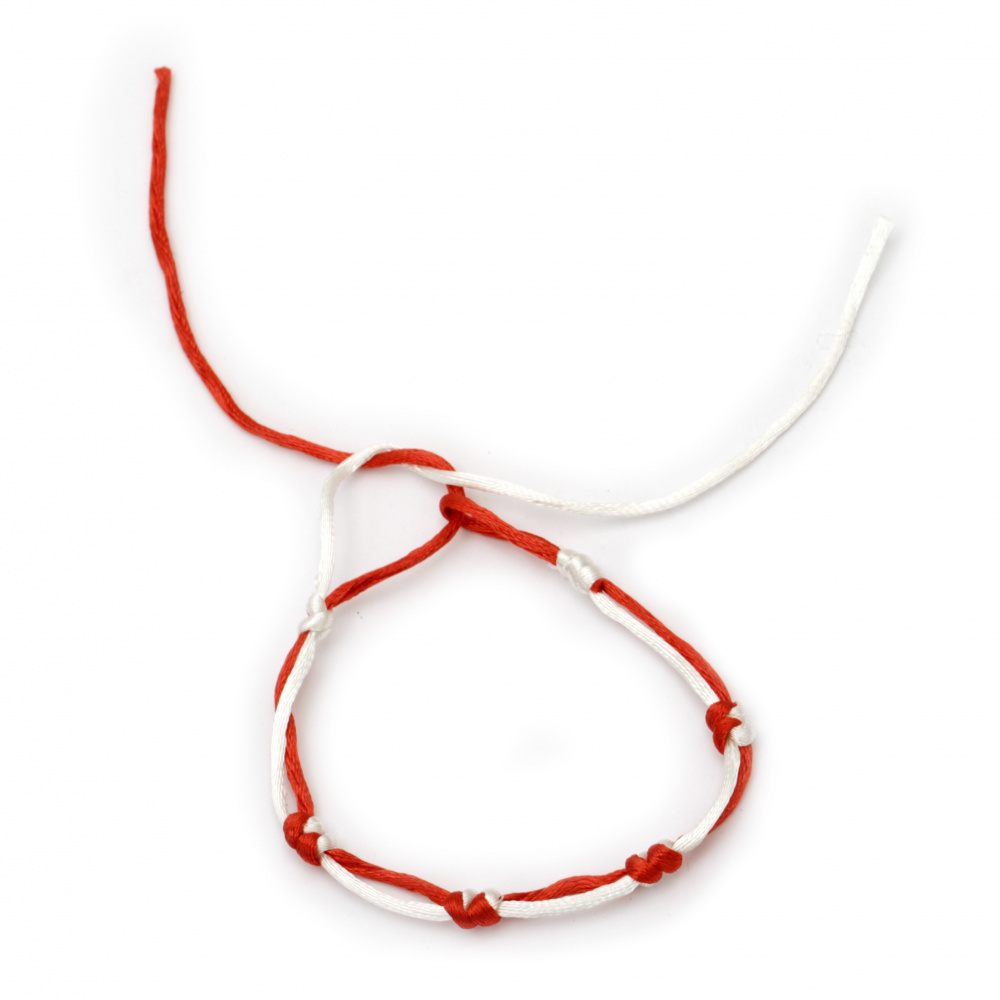 Martenitsa Bracelet Made of Silk Cord - Set of 10