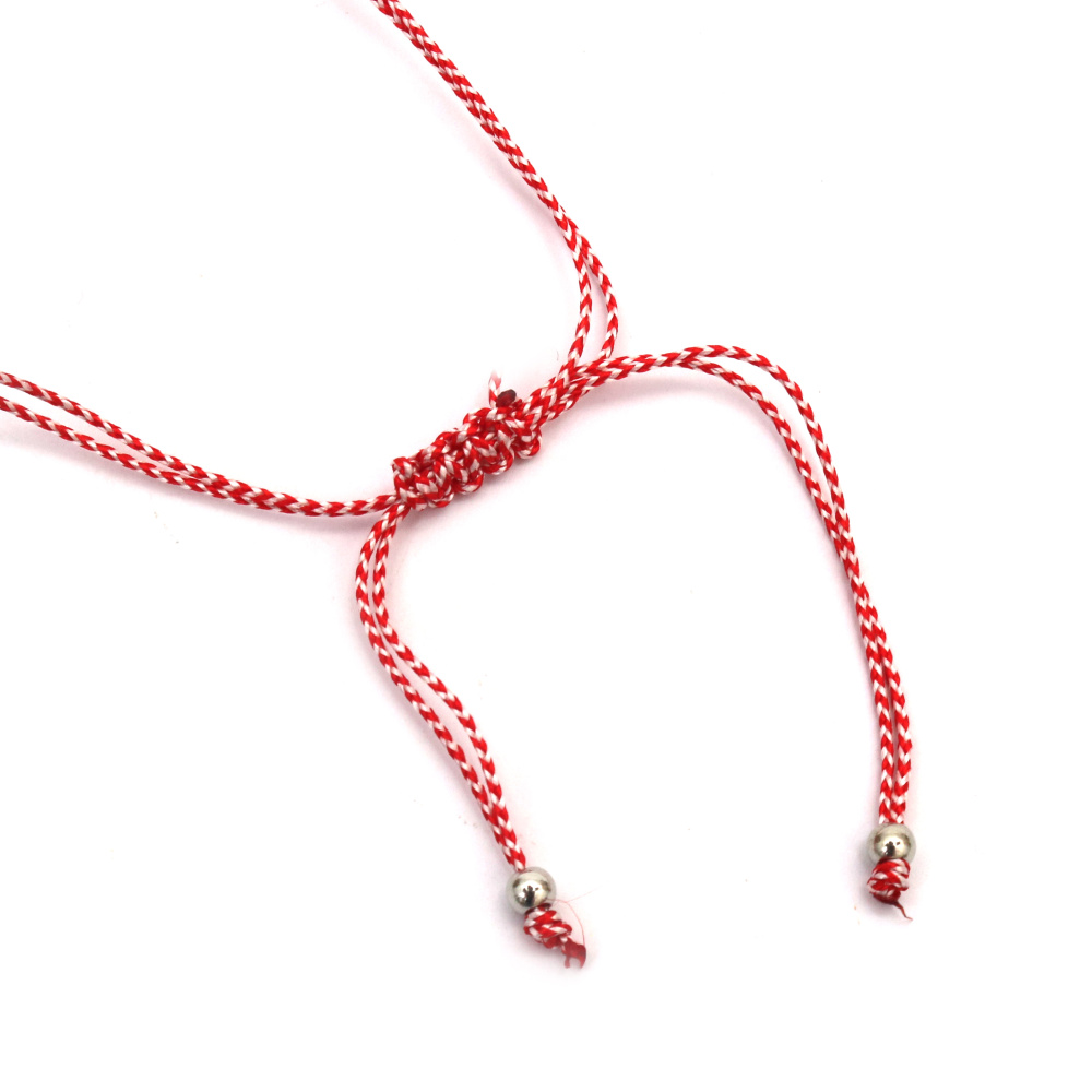 Brățară Martisor din material textil cu element metalic, broderie, ASORTATE - 12 bucăți