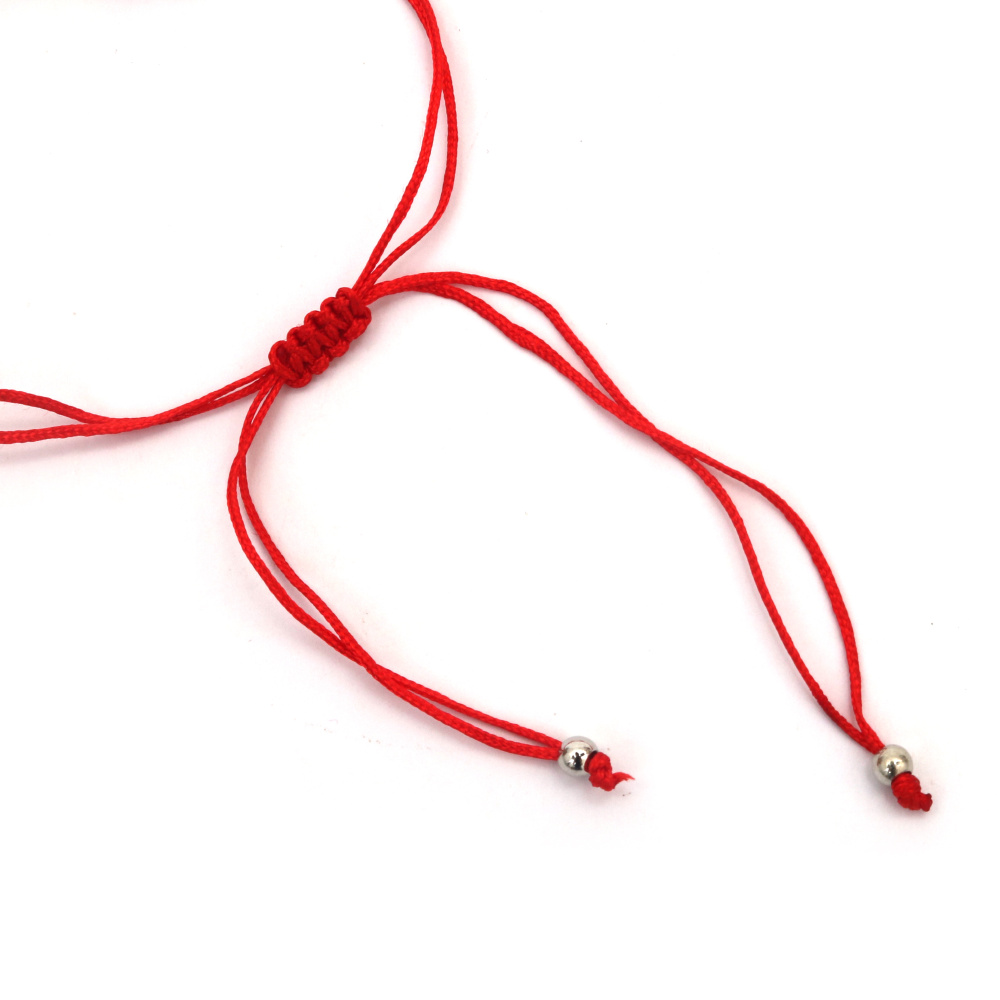 Brățară textilă Martisor cu mărgele acrilice ASORTATE - 12 bucăți