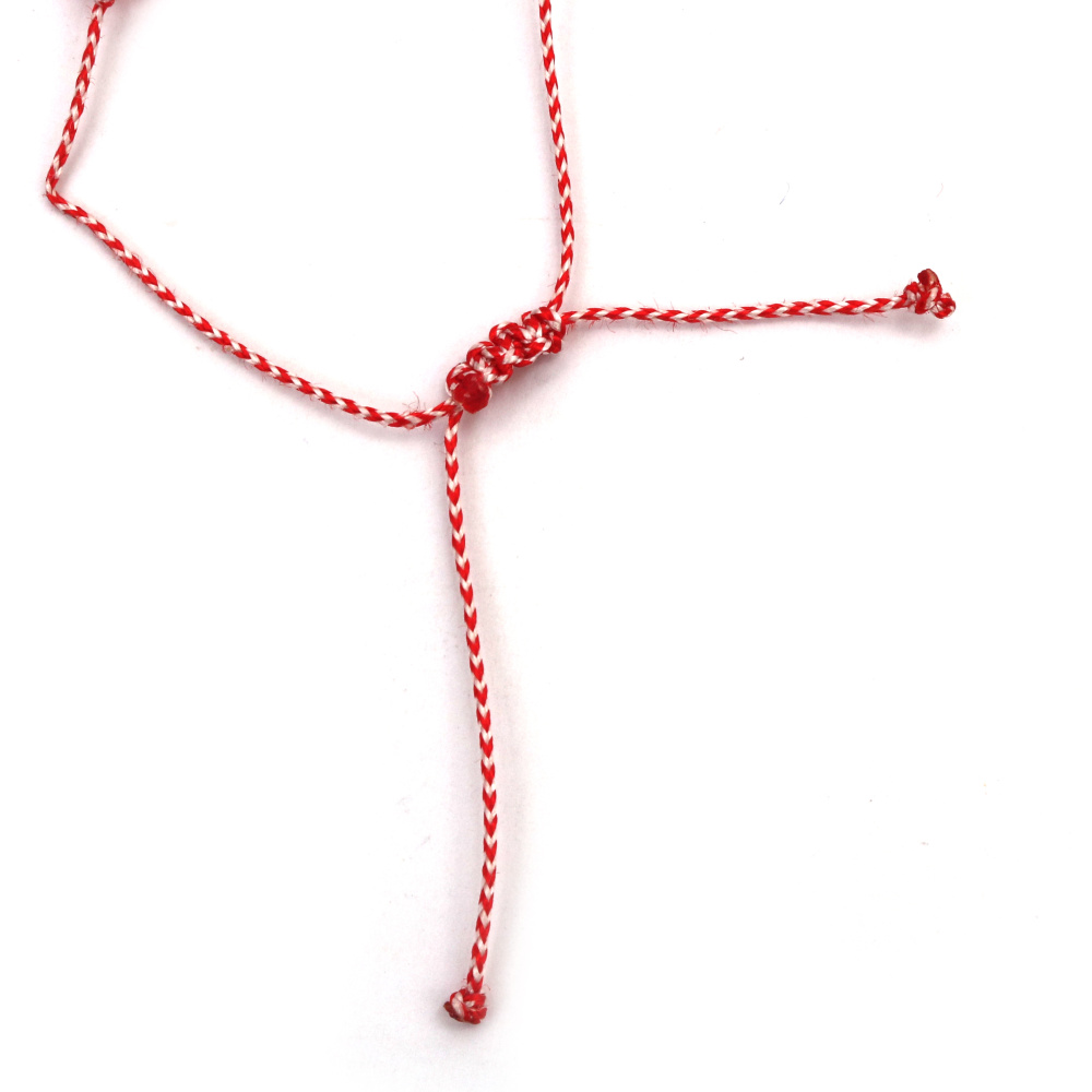 Brățară textilă Martisor cu mărgele acrilice - 12 bucăți