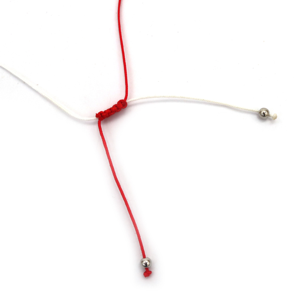 Brățară Martisor din material textil cu element metalic și mărgele acrilice ASORTATE - 12 bucăți