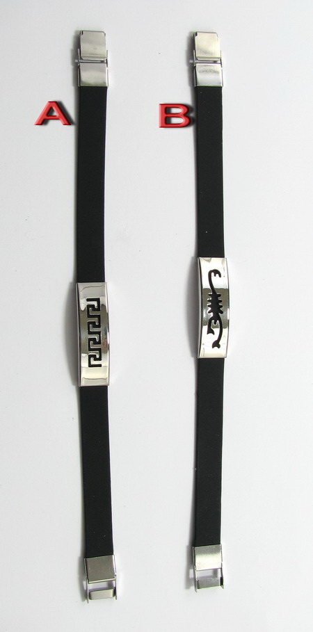 Silicone bracelets black 210x12 mm with watch head
