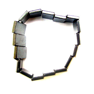 Bracelet natural stone HEMATIT magnetic 10x18 mm