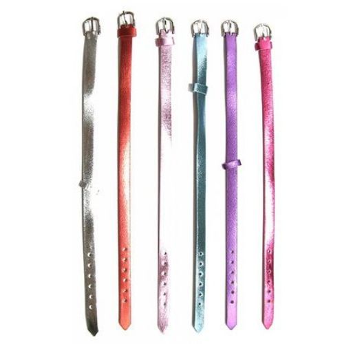 Leather strap with clasp 8x200 mm for stringing letters ASSORTED colors