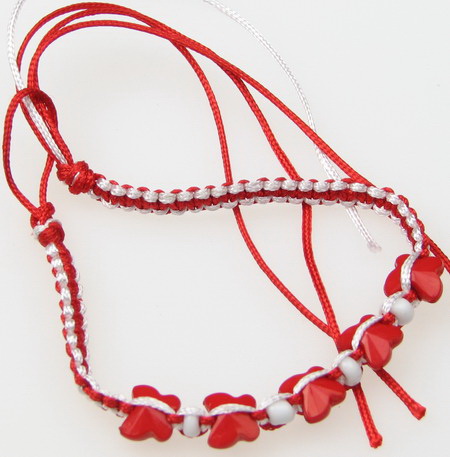 Macrame Martenitsa Bracelet with   Butterfly Beads - 10 pieces