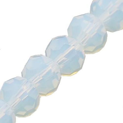 Transparent Faceted Glass Beads String / 8x6 mm, Hole: 1 mm / Aqua ~ 40 cm ~ 70 pieces