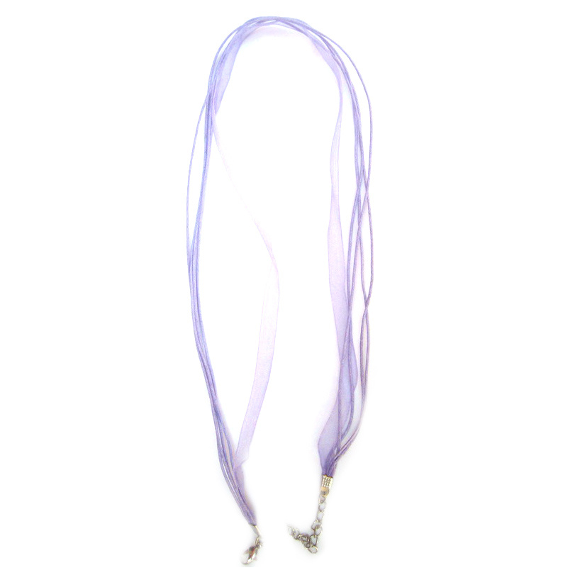 Organza necklace ribbon 4 rows purple