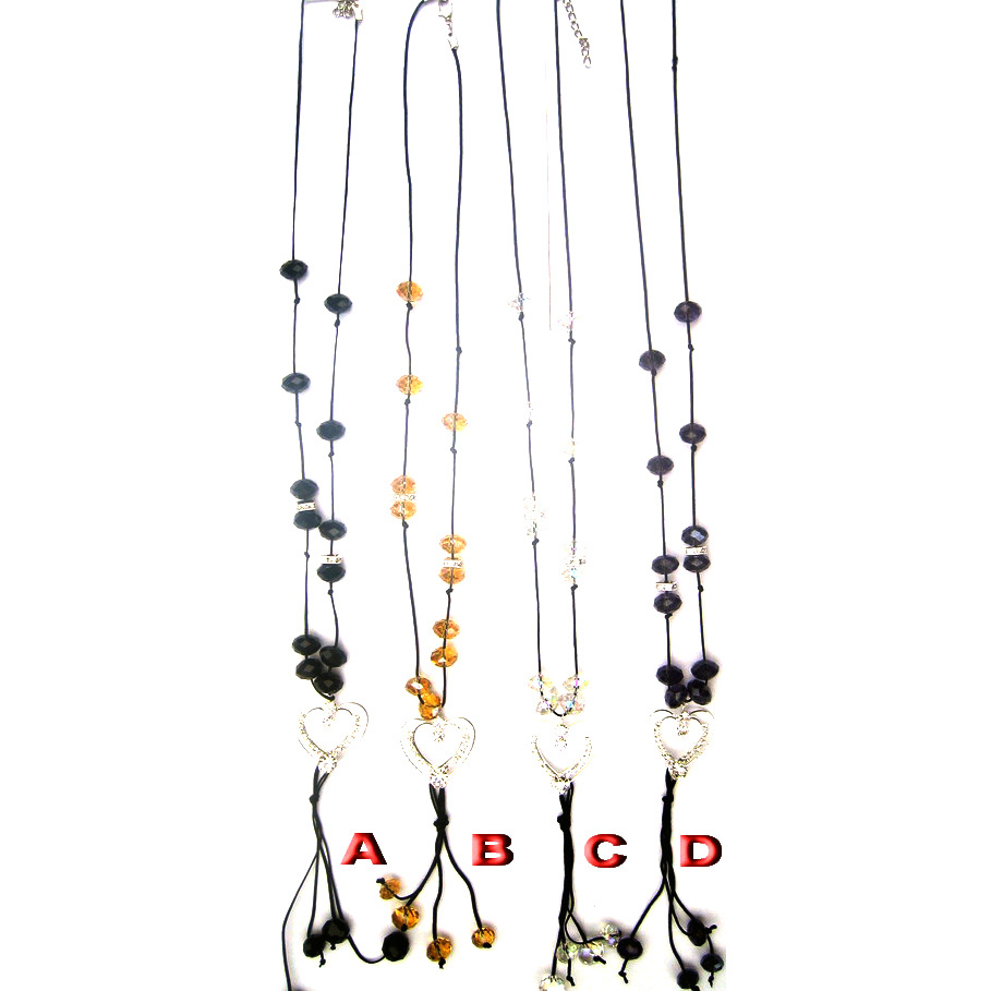 Гердан шнур черен с кристали 4